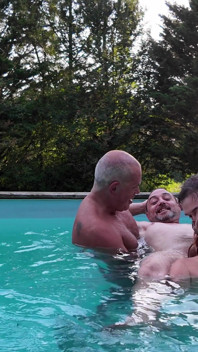 Afternoon Swimming Pool with Three Very Bisexual Guys