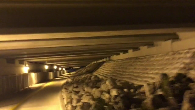 Big Dick: Streaking naked under the bridge at night - Big dick outside