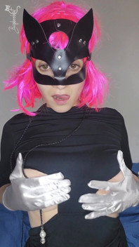 Scopri Il Mio Piacere Con La Mia Maschera Da Gattino E Le Grandi Tette