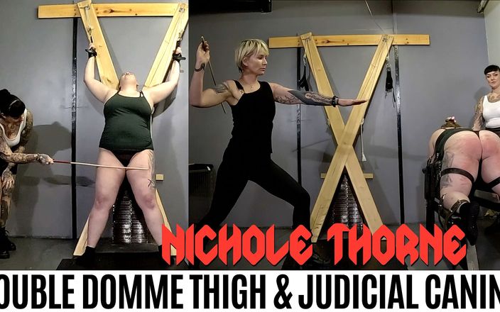MistressBaton: Nichole thorne doppia domina coscia e bacchettata giudiziaria