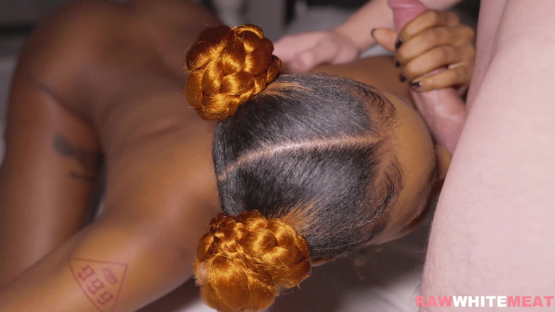 Raw White Meat: Beautiful African Babe Squirts for White Dick