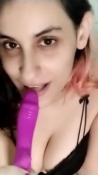 Blowjob POV Purple Dildo