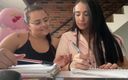 Zoe &amp; Melissa: Zoemelissa Stepsisters Are Studying and They Get Horny
