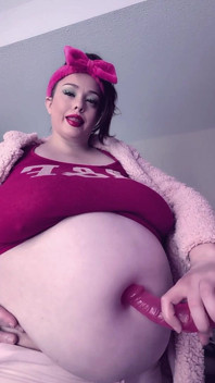 Fat Belly Button Fuck with Toy