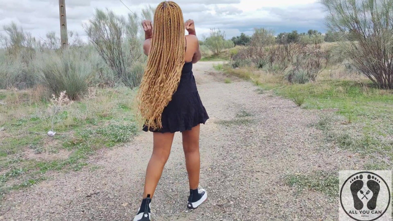 All You Can Fetish: Outdoor Naked Walk Ebony Publig Pussy Spread Close-ups Ass