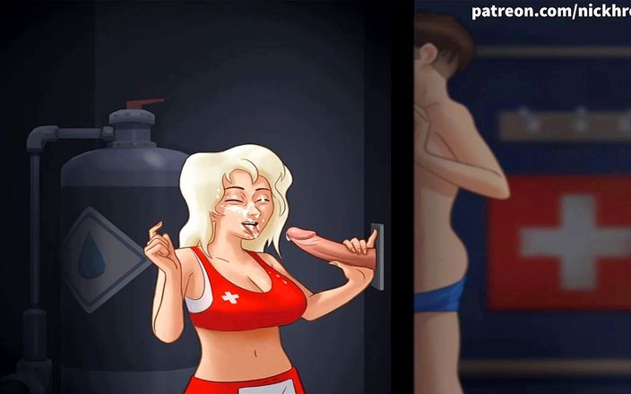 Cartoon Universal: Summertime saga part 12 - cum on face my swim teacher ( French...