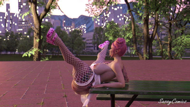 Sassy Comics Trans: セントラルPark.mp4でエボニーフタガールフレンドとセックスする学校をスキップ