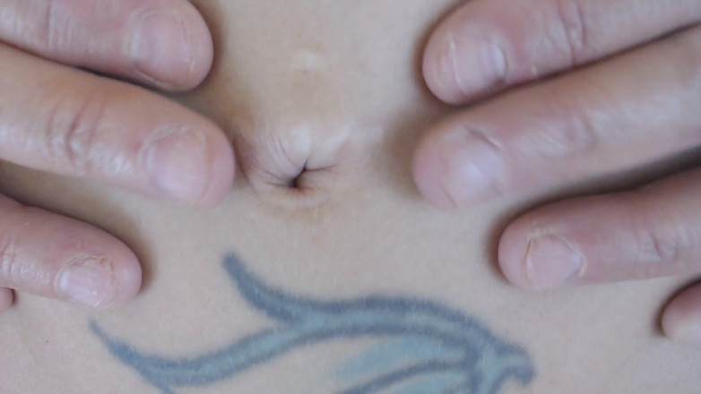 Abby Anna: Belly button digging stretching finger'n