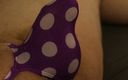 Thongsnpanties: Mov Polkadot tanga umflă joc