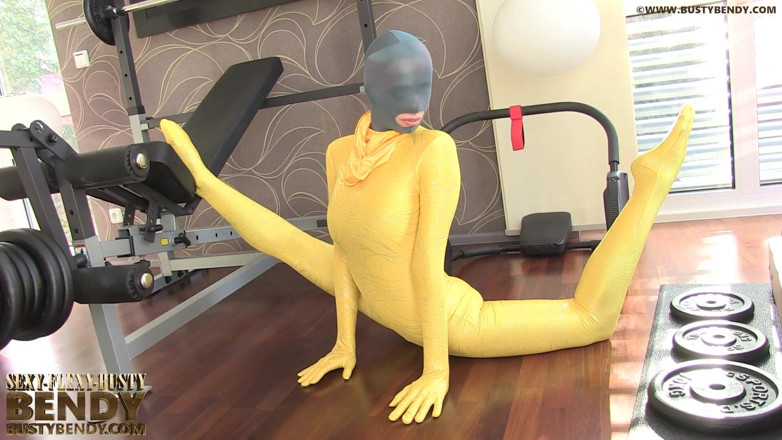 ZentaiDolls: Contortion Multi Layer Spandex Suit in Gym
