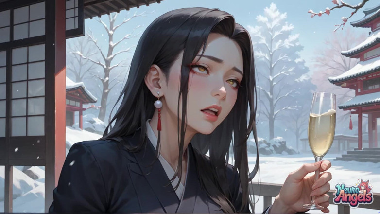 NeuroAngels: 雪神社着物噴射三重挿入乱交