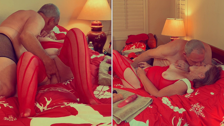 Carmen Angel: Orgasme cu supt de Crăciun cu bunicuța Carmen, masturbare și futai în...