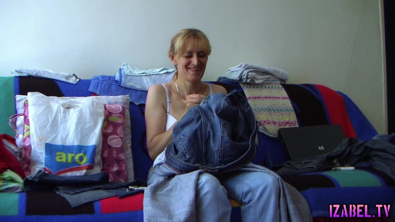 Izabel tv: Mature sewing and wearing only bra