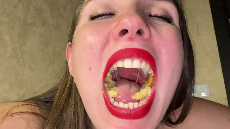 Hottie goddess: Affamato yawn munch stuzzica punto di vista