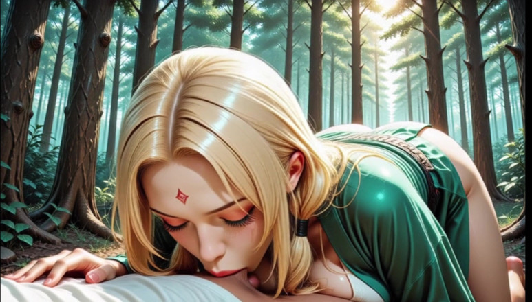 Sdanimacionescol: Tsunade jiraiya sesso selvaggio nella foresta e onsen pompino profondo...
