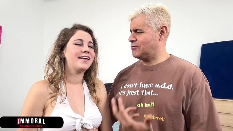 Immoral Productions: Kinsley Eden, 19-year-old Super Freak Swallows Sperm at Her Casting - Immoral...