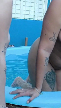 3 Naughty Friends Paying the Pool Owner on the Xerecard