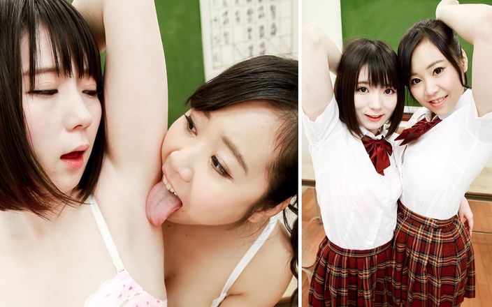 Japan Fetish Fusion: Perguruan tinggi berkeringat: mio dan karin ketiak yang intens menjilati...