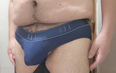 Benja789: Chubby jerking off in bathroom