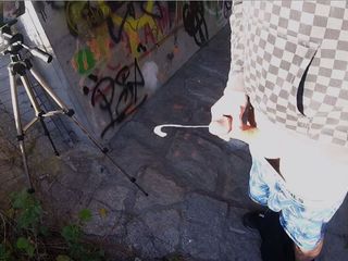 Funny boy Ger: Outdoor Masturbation with Hot Cumshots at a Stream Near a...