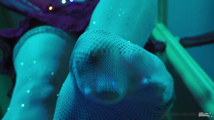 Mistress Legs: Legs in white fishnet pantyhose on holidays