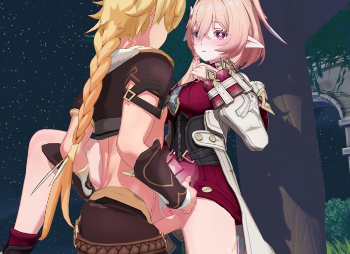 NSFWOtaku: Genshin Impact - Linnea Outdoor Sex with Aether - Hentai 3D Animation