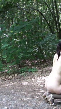 Old cunt Vicky enjoys a hard young cock in the woods