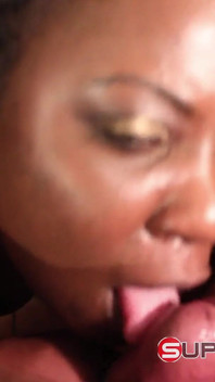 Ebony milf sucks dick with chubby young dumb slut