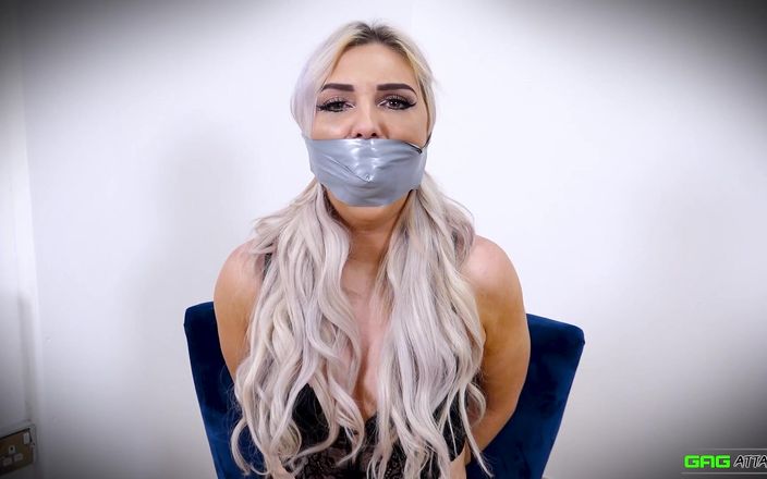 Gag Attack!: Roxee - PVC tape gagged