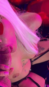POV Camera. a Sexy Elf with Big Tits Gave a Great Blowjob for Valentine's Day