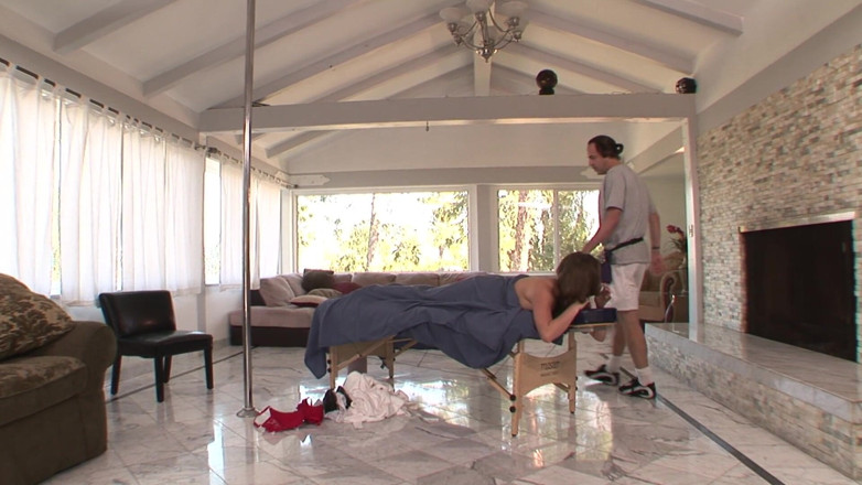 Pink Kitty: Big natural tit Alex Chance gets massage and cock