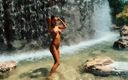 Monika FoXXX studio: Monika Fox Posing Naked Under a Waterfall