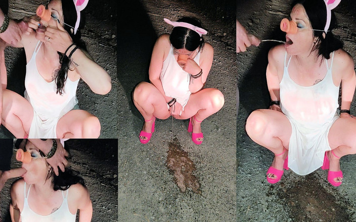 Toilet Mommy: Nejlepší sexy milfka ponížená venku s chcaní a cum pig...