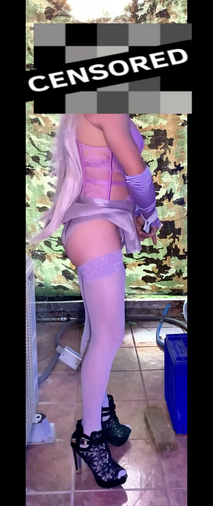 Benito414: TS ニューハーフ ランジェリーストッキングの美しいお尻