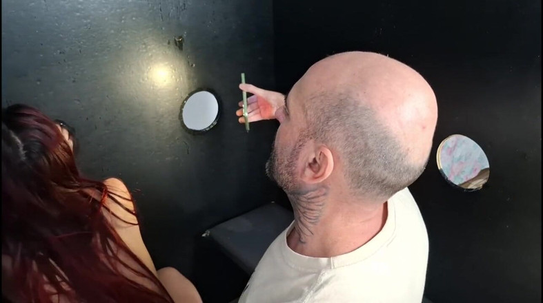 FannySquirting: Wife Slut Sucks and Fucks Well-endowed Strangers in a Gloryhole.