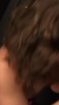 Gucurly Haired Brunette Washes Sins Away with Gloryhole Cum