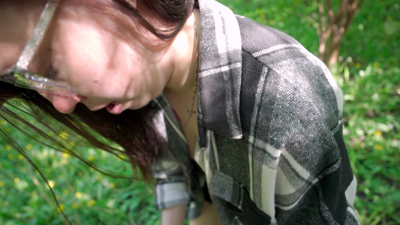 YSP Studio: Outdoor Fun with Nerdy Girl in Glasses