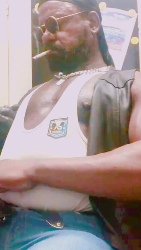 Black smoking muscle stepdad: Muscle Stud Leather Denim Boots Smoking Solo Titpig