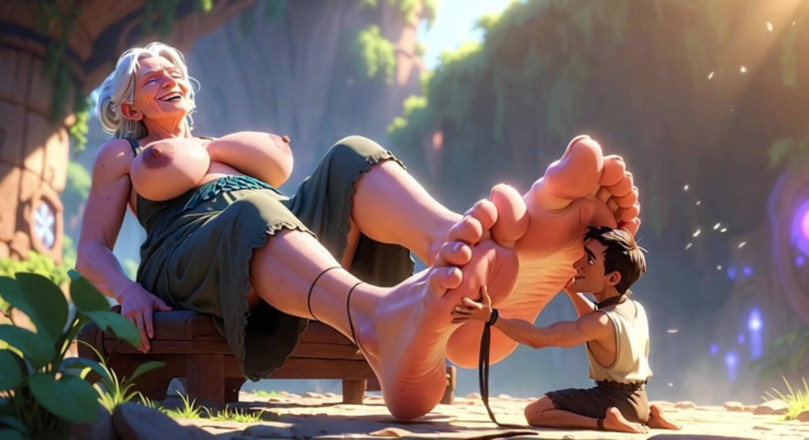 YOUR BEST FANTASY: Giantess 90 Year Old Granny Gets Her Massive Feet Licked by...