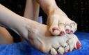 Rebecca Diamante: Worship My Perfect Feet in Red Toenail Polish and Toe...