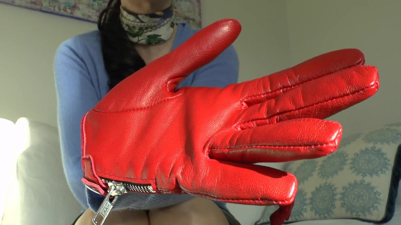 Lady Victoria Valente: Сегодня твой день оргазма! Нюхая красные кожаные перчатки, леди Виктория Валенте