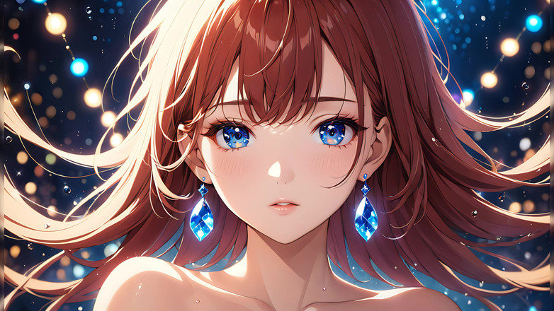 LustRender: Bokeh Dreams: en vacker ung kvinna i flytande ljus