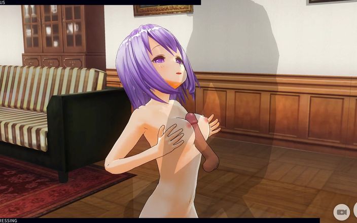 H3DC: Hentai, une jolie adolescente mignonne allaite une bite en 3D