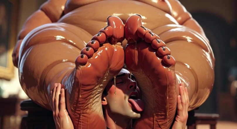YOUR BEST FANTASY: SSBBW nutí hubenou otrokyně lízat její zpocené nohy