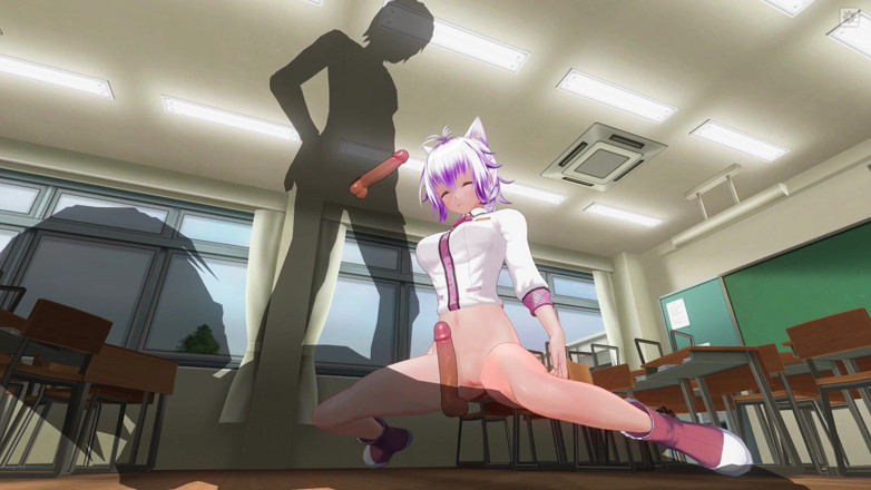 H3DC: 3D HENTAI College girl sucks and rides her friend's cock