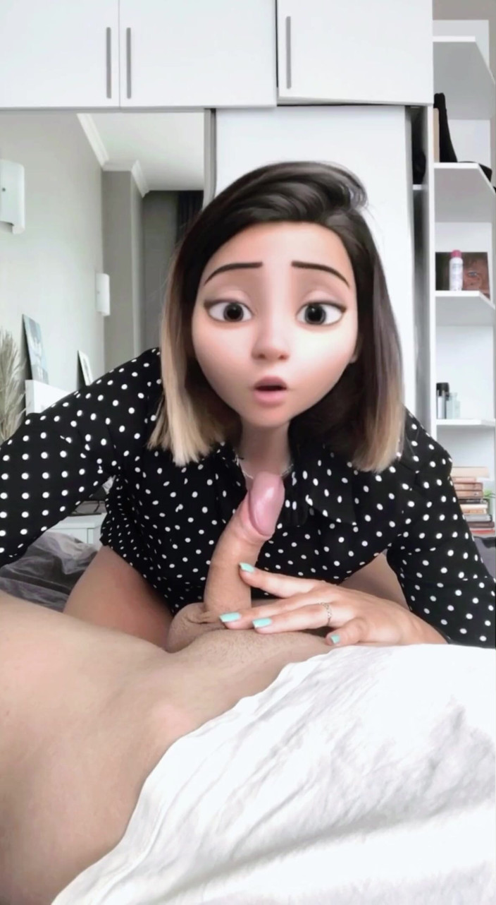 Good_view: Girl with cartoon face suck big dick