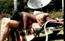 Black Jass: Big titted ebony babe is getting slammed outdoors