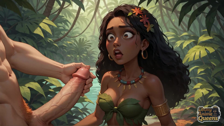 Ebony Anime Queens: Sizzling dark-hued bogini Adorns Jungle - Frolicsome XXX!