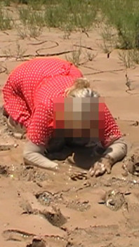 Julie Gets Messy in Mud - Huge Natural 38F Tits Swing in Wet Dirt Outside