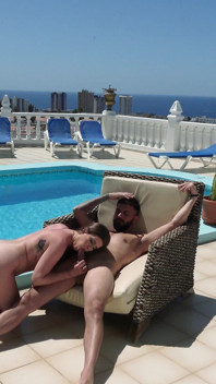 Busty Brunette Lynee Rides Stefan Poolside Before Facial